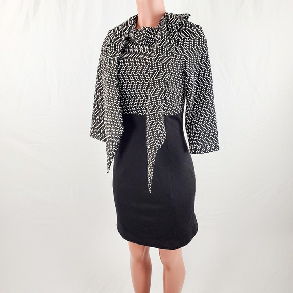 B Michael America Black and White Sheath Dress 10 - Picture 4 of 8